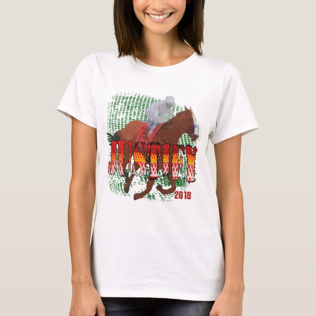 Camiseta Justifique a corrida de cavalos 2018 (Frente)