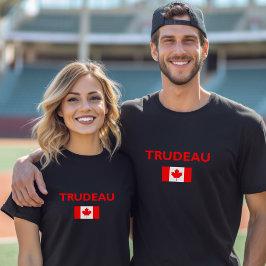 Camiseta Justin Trudeau Canadá Flag Dark
