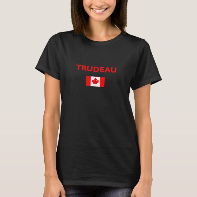 Camiseta Justin Trudeau Canadá Flag Dark (Frente)