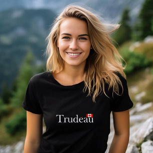 Camiseta Justin Trudeau Oficial Canadense Flag Dark Color