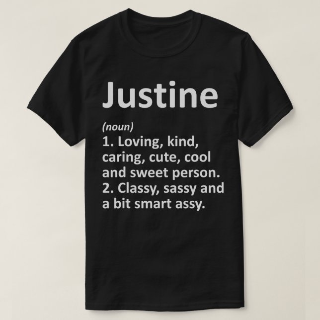 Camiseta JUSTINE Definição Personalizada Engraçado Gif (Frente do Design)