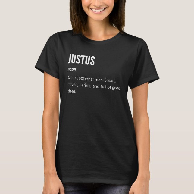 Camiseta Justus Noun Um Homem Excepcional (Frente)