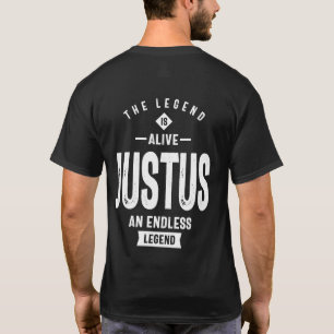 Camiseta Justus Personalizado Nome Aniversário Presente