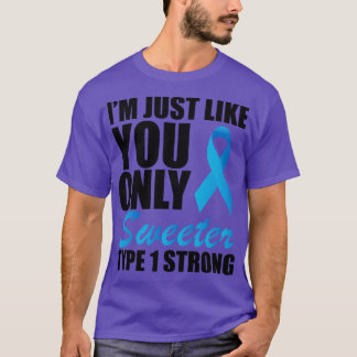 Camiseta Juvenil Diabeto Eu sou como você só mais doce