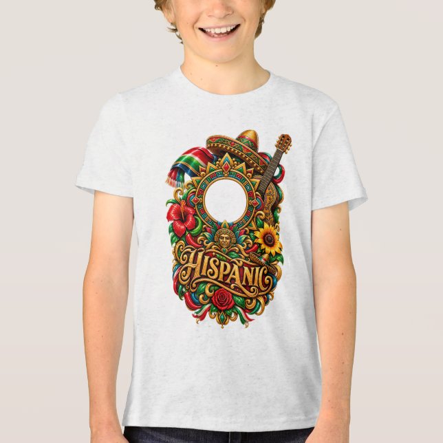 Camiseta Juvenil Tri-blend Bella+Canvas, Branco Ma (Frente)