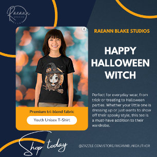 Camiseta Juvenil Tri-Blend de Bruxa Feliz Hallowee