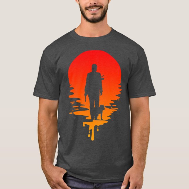Camiseta JWick and Dog Sunset gift (Frente)