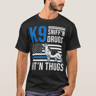 Camiseta K9 Thin Blue Line German shepherd Policial Cachorr
