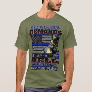 Camiseta K 9 Cachorro Manipulador da Polícia Linha Azul Fin