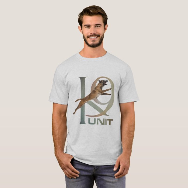 Camiseta K-9 unidade - unidade Malinois do cão de polícia (Frente Completa)