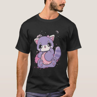 Camiseta K Decora Fairy Kei Red Panda Moon Otaku Anime Nugo