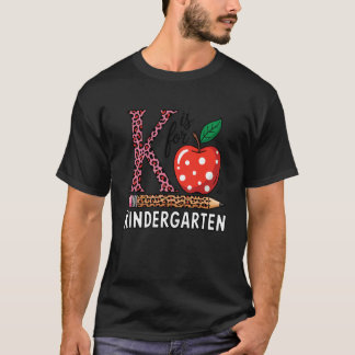 Camiseta K é para Lápis de Leopardo do Jardim de Infância D