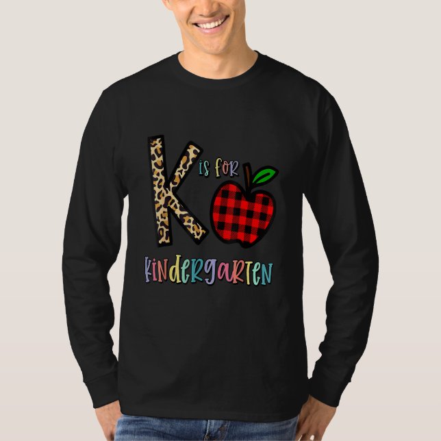 Camiseta K Is For Kindergarten Teacher Cute Leopard (Frente)