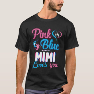 Camiseta K Ou Blue Mimi ama você Chá de fraldas de revelaçã