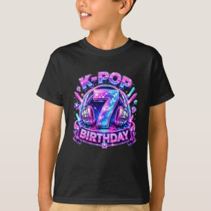 Camiseta K-Pop 7º Aniversário Menina Kpop 7 Anos Música Cor