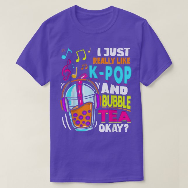 Camiseta K Pop And Bubble Tea Hallyu Funny Korean Music  (Frente do Design)