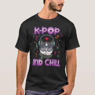 Camiseta K Pop and Chill Coreano Music Song K Drama Cute Ca