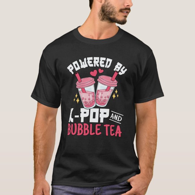 Camiseta K Pop Bubble Tea Boba Korean Pink K Pop Music (Frente)