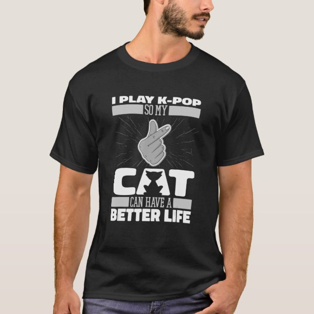 Camiseta K Pop Cat Korea Music K Pop (Frente)