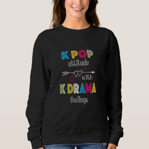 Camiseta K Pop com sentimentos de K drama amam corações a