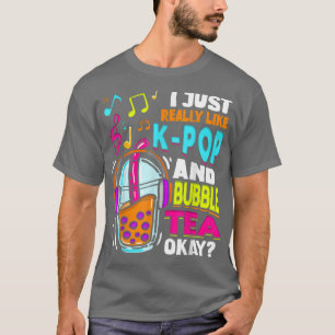 Camiseta K Pop e Bubble Tea Hallyu Música Coreana Engraçada