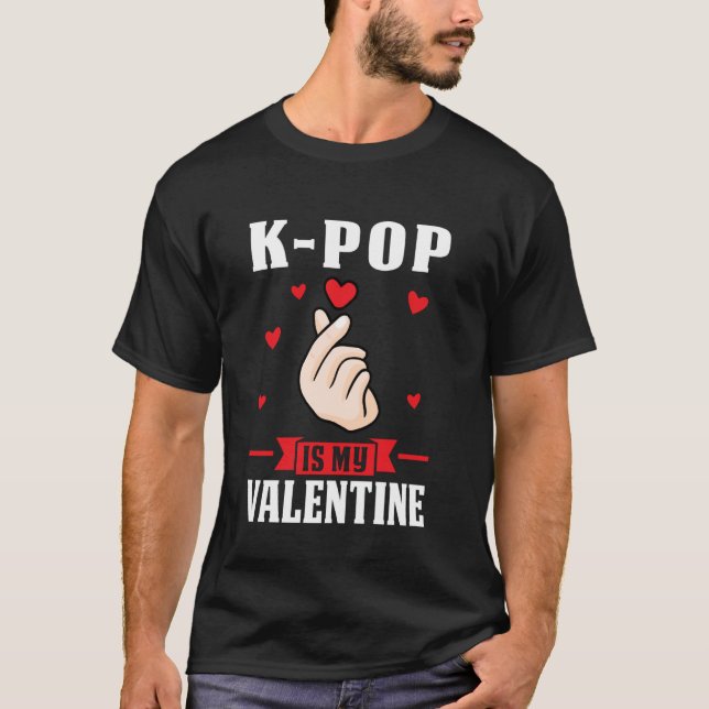 Camiseta k-pop é meu k-pop de São Valentim (Frente)