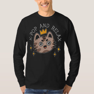 Camiseta K Pop e relaxe Cat Coreana Pop Music Coreia do Sul