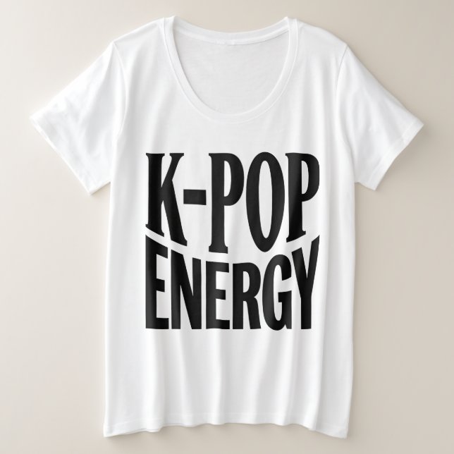 Camiseta K-POP Energy Bold Statement (Frente do Design)