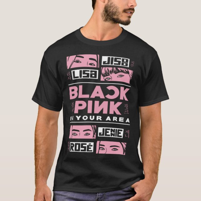Camiseta K pop Korean Pop Fashion Black Pink Korea K pop (Frente)