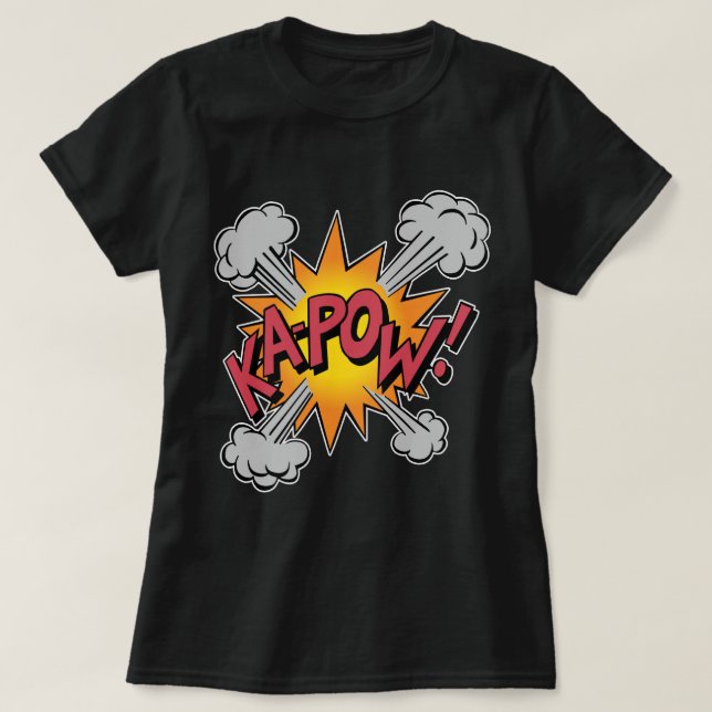Camiseta KA-POW! Gráfico da banda desenhada (Frente do Design)