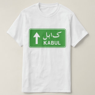 Camiseta Kabul, Afeganistão - Sinal de Estrada de Trânsito