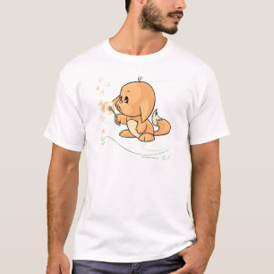 Camiseta Kacheek alaranjado que deseja em um dente-de-leão