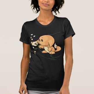 Camiseta Kacheek alaranjado que deseja em um dente-de-leão