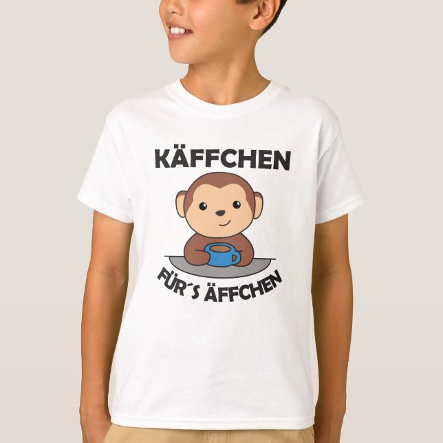 Camiseta Käffchen Para Os Macacos Um Macaco Engraçado Com (Frente)