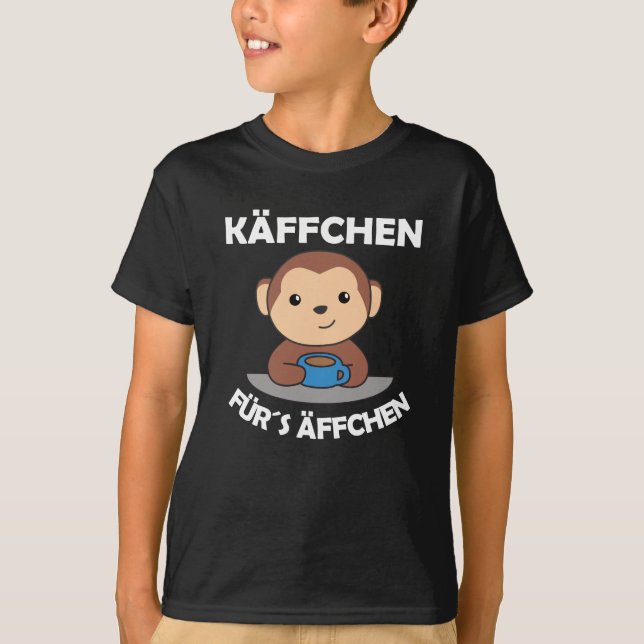 Camiseta Käffchen Para Os Macacos Um Macaco Engraçado Com (Frente)