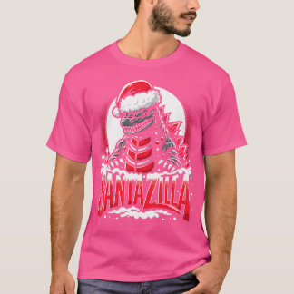 Camiseta Kaiju Christmas Santazilla Japonês Monster Dinosa