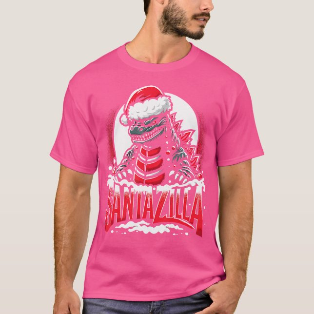 Camiseta Kaiju Christmas Santazilla Japonês Monster Dinosa (Frente)