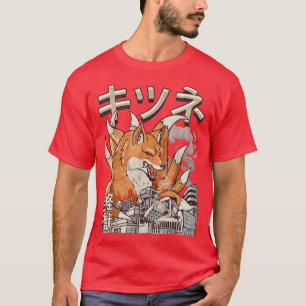 Camiseta Kaiju Kitsune Nove Adaptou-Se Ao Monstro Japonês