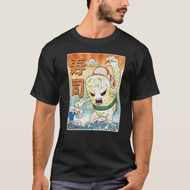 Camiseta Kaiju Sushi Monstro Japonês (Frente)