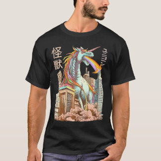 Camiseta Kaiju Unicorn Monstro Japonês Anime Manga
