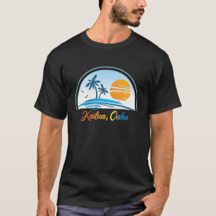 Camiseta Kailua, Oahu HI Hawaii Souvenir Palm Tree Surfer G