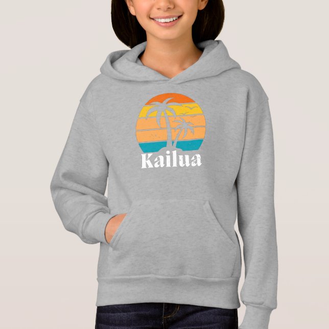 Camiseta Kailua Retro Vintage Hoodie (Frente)