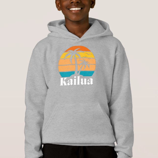 Camiseta Kailua Retro Vintage Hoodie (Frente)