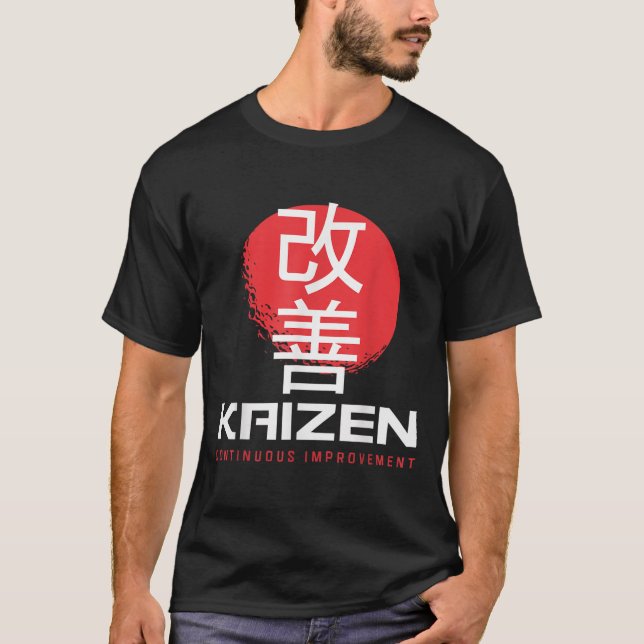 Camiseta Kaizen Continuous Melhoramento Kai Zen Mot Japonês (Frente)