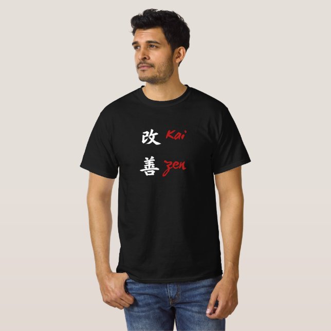Camiseta "Kaizen" - design de texto japonês (Frente Completa)