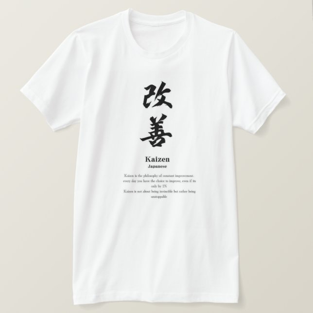 Camiseta Kaizen - Tee Gráfico de Filosofia Japonês (Frente do Design)