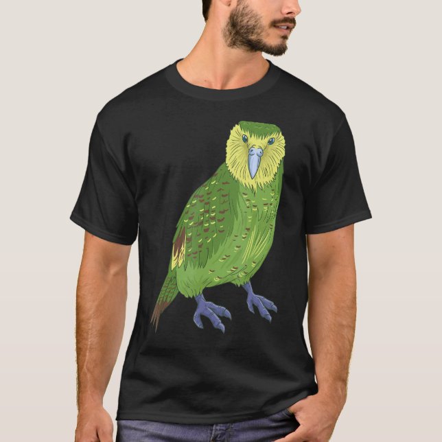 Camiseta Kakapo Papagaio-Pássaro da Nova Zelândia (Frente)