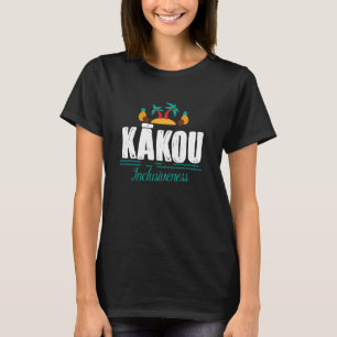 Camiseta Kakou Hawaiian Aloha Língua Dizendo Souvenir Trop