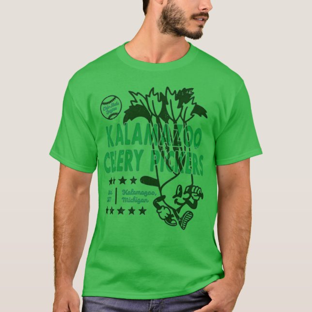 Camiseta Kalamazoo Celery Pickers - Michigan - Vintage Defu (Frente)