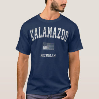 Camiseta Kalamazoo Michigan MI Vintage American Flag Tee
